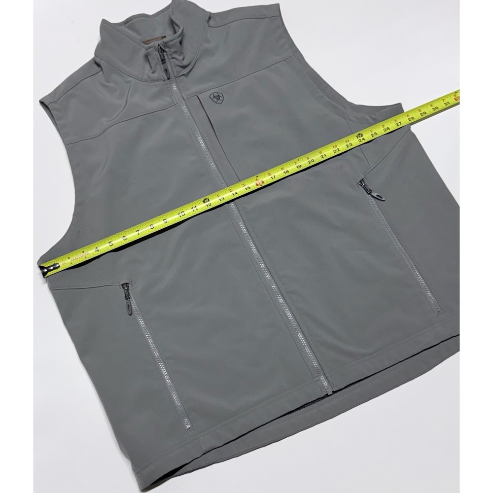 Ariat Mens Gray Softshell Vest XXL Full Zip Wind Water Resistant Performance - Picture 3 of 7